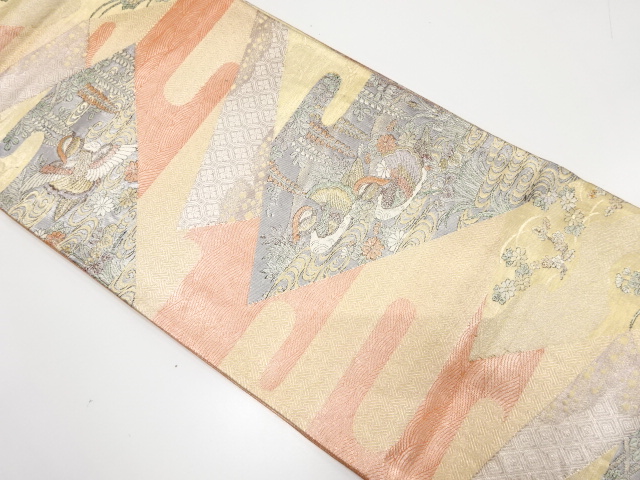 佐賀錦ヱ霞に鴛鴦・草花模様織出し袋帯（材料）